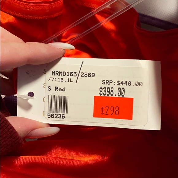 Red off the shoulder gown - Picture 9 of 13